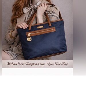 ✨ Michael Kors Kempton Large Nylon Tote | MK Lock Charm | Work • Travel Bag ✨